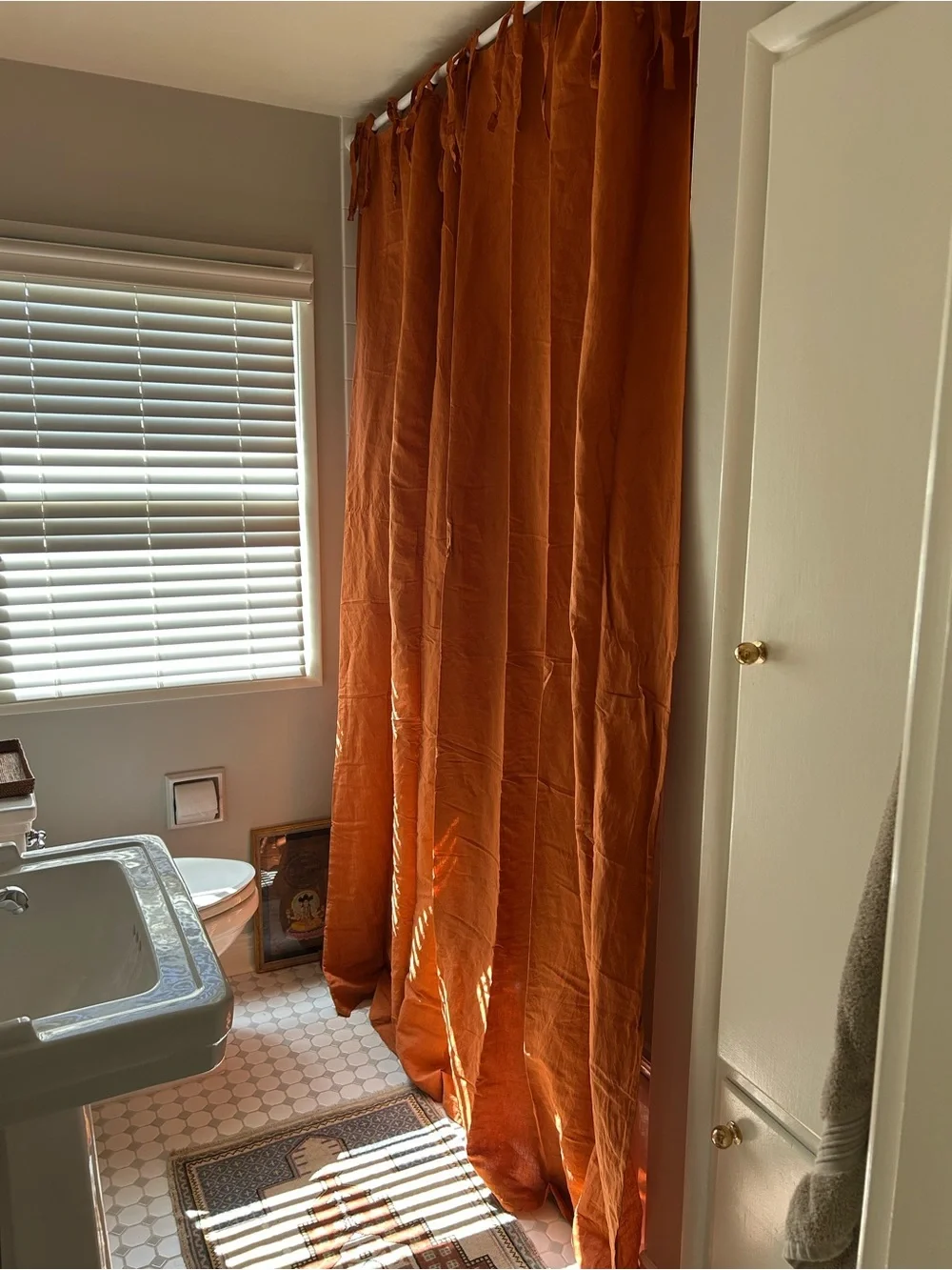Boho linen curtain